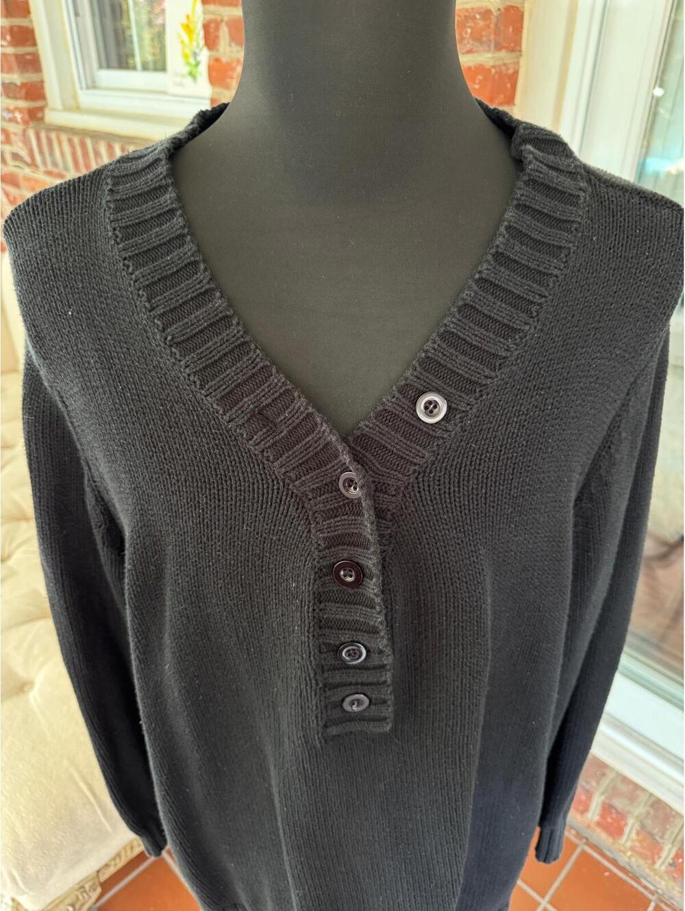 Ellos Cozy Black Mock Neck Sweater